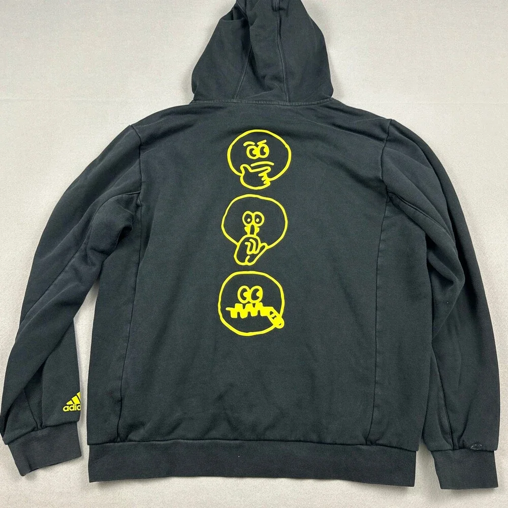 Adidas Hoodie Men L Black Damian Lillard Get Dealt With Basketball Sweatshirt *